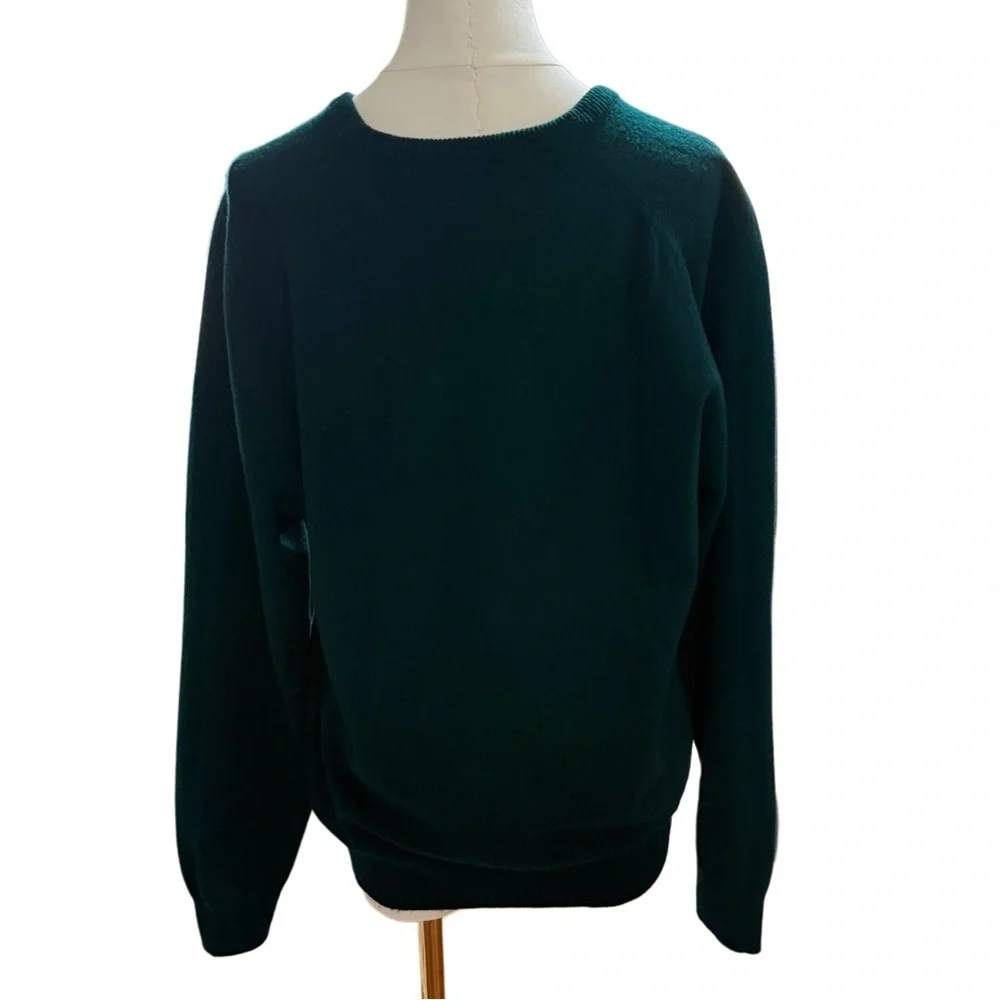 Pringle of Scotland Hunter Green Lambswool V-Neck Golf Preppy Academia Sweater